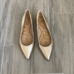 Sam Edelman gold pointy flats